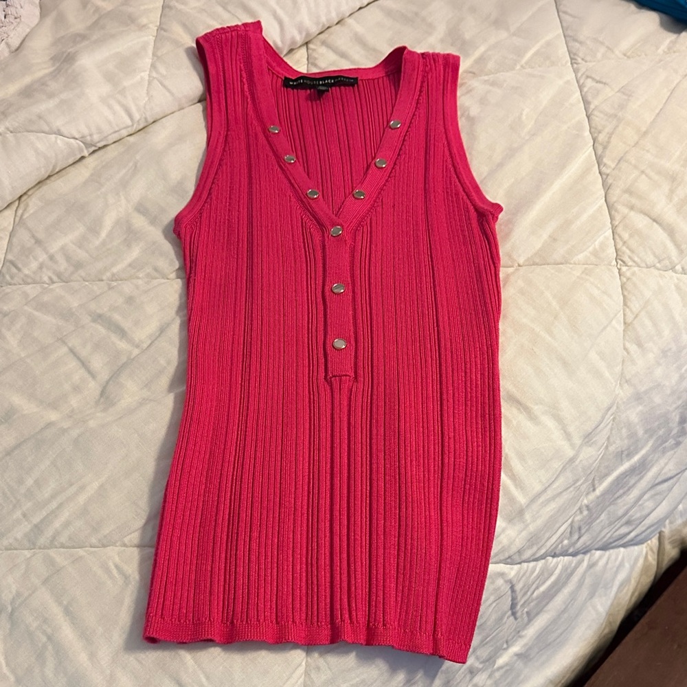 White House Black Market Fuchsia Ribbed Top
